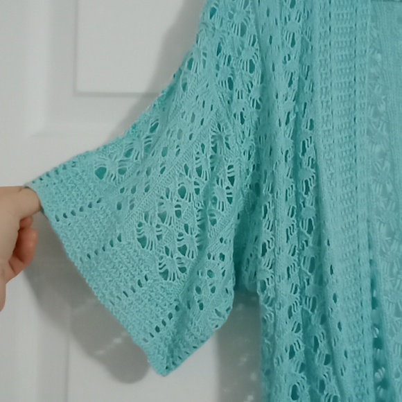 #451NWOT C Knitted Aqua Women's Cardigan. Size: Large - Picture 4 of 9